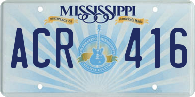 MS license plate ACR416