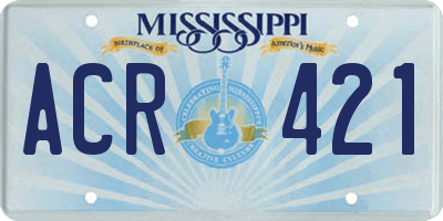 MS license plate ACR421