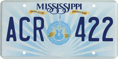 MS license plate ACR422