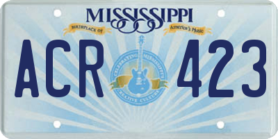 MS license plate ACR423