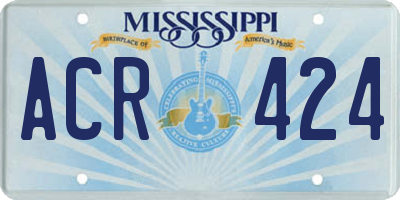 MS license plate ACR424