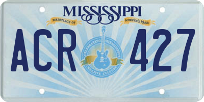 MS license plate ACR427