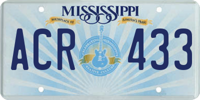 MS license plate ACR433
