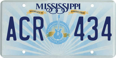 MS license plate ACR434