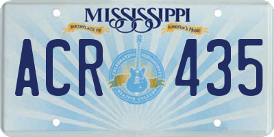 MS license plate ACR435
