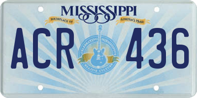 MS license plate ACR436