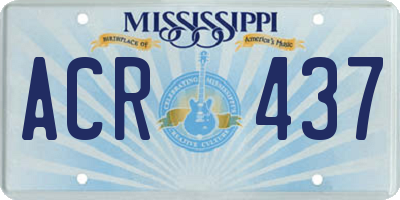 MS license plate ACR437