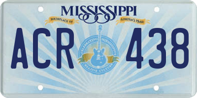 MS license plate ACR438