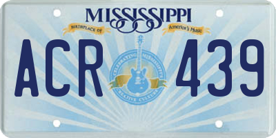 MS license plate ACR439