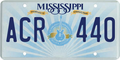 MS license plate ACR440