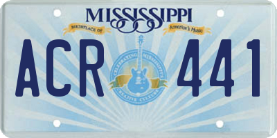 MS license plate ACR441