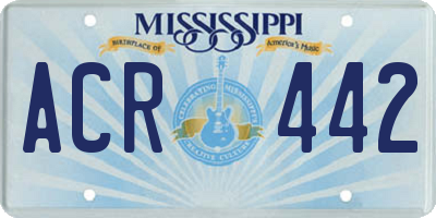 MS license plate ACR442