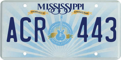 MS license plate ACR443