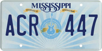 MS license plate ACR447