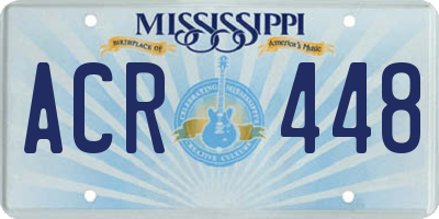 MS license plate ACR448