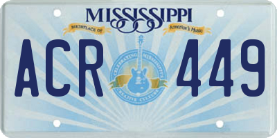 MS license plate ACR449