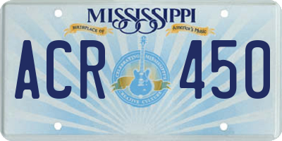 MS license plate ACR450