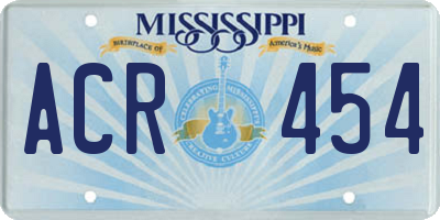 MS license plate ACR454