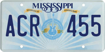 MS license plate ACR455