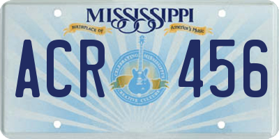 MS license plate ACR456