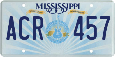 MS license plate ACR457