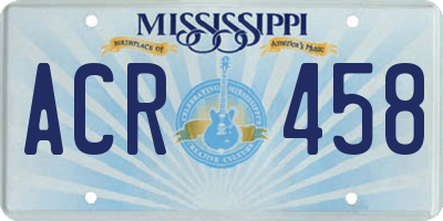 MS license plate ACR458