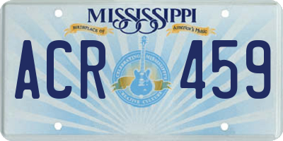 MS license plate ACR459