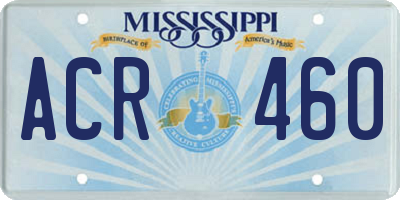 MS license plate ACR460