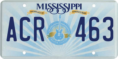 MS license plate ACR463