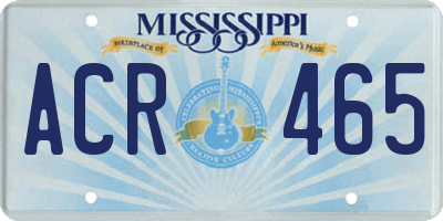 MS license plate ACR465