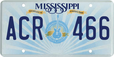 MS license plate ACR466