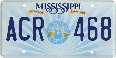 MS license plate ACR468