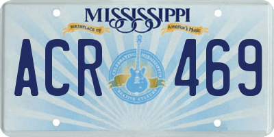 MS license plate ACR469