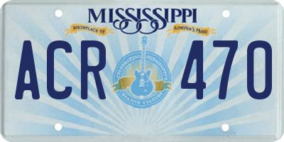 MS license plate ACR470