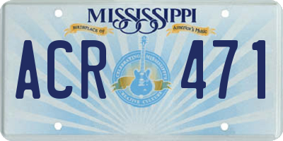 MS license plate ACR471