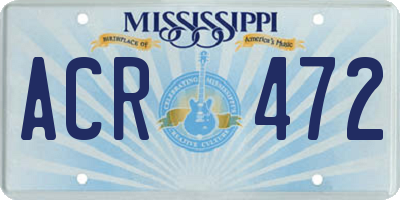 MS license plate ACR472