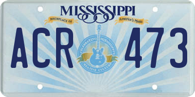 MS license plate ACR473