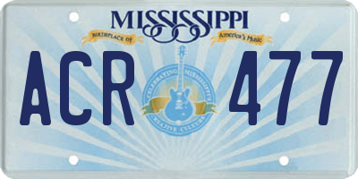 MS license plate ACR477