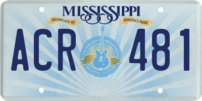 MS license plate ACR481