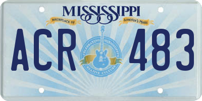 MS license plate ACR483