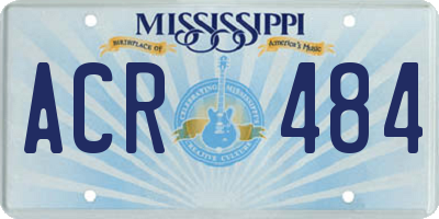 MS license plate ACR484