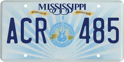 MS license plate ACR485