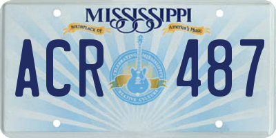MS license plate ACR487