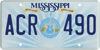 MS license plate ACR490