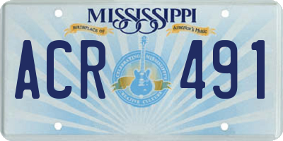 MS license plate ACR491