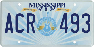 MS license plate ACR493