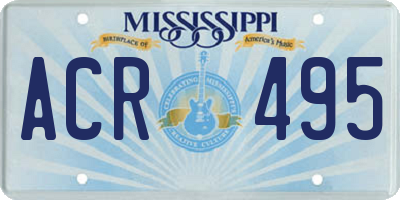 MS license plate ACR495