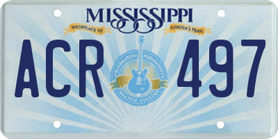MS license plate ACR497