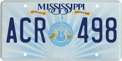 MS license plate ACR498