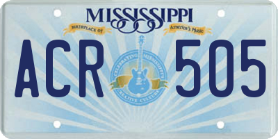 MS license plate ACR505